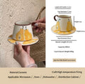 Hand Painted Ceramic Breakfast Set, Ugly Yellow Pear Under-glaze Tableware