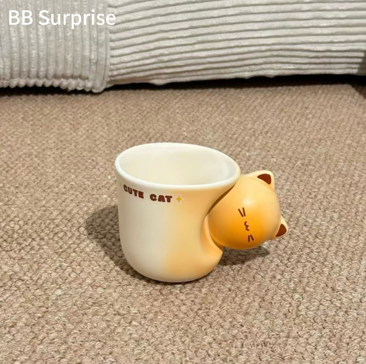 Cute Toast Cat Ceramic Mug – Adorable Coffee Cup, Aesthetic Breakfast Mug for Home, Cute Gift for Her