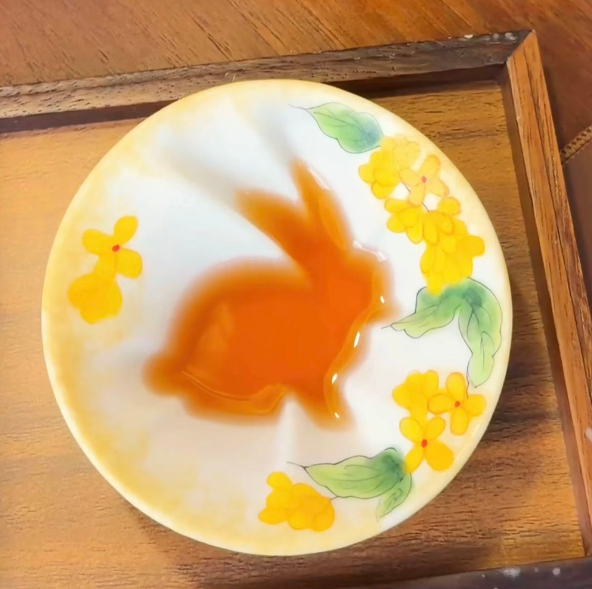 Hand Painted Moon Rabbit Ceramic Tea Mug, Osmanthus Autumn Design