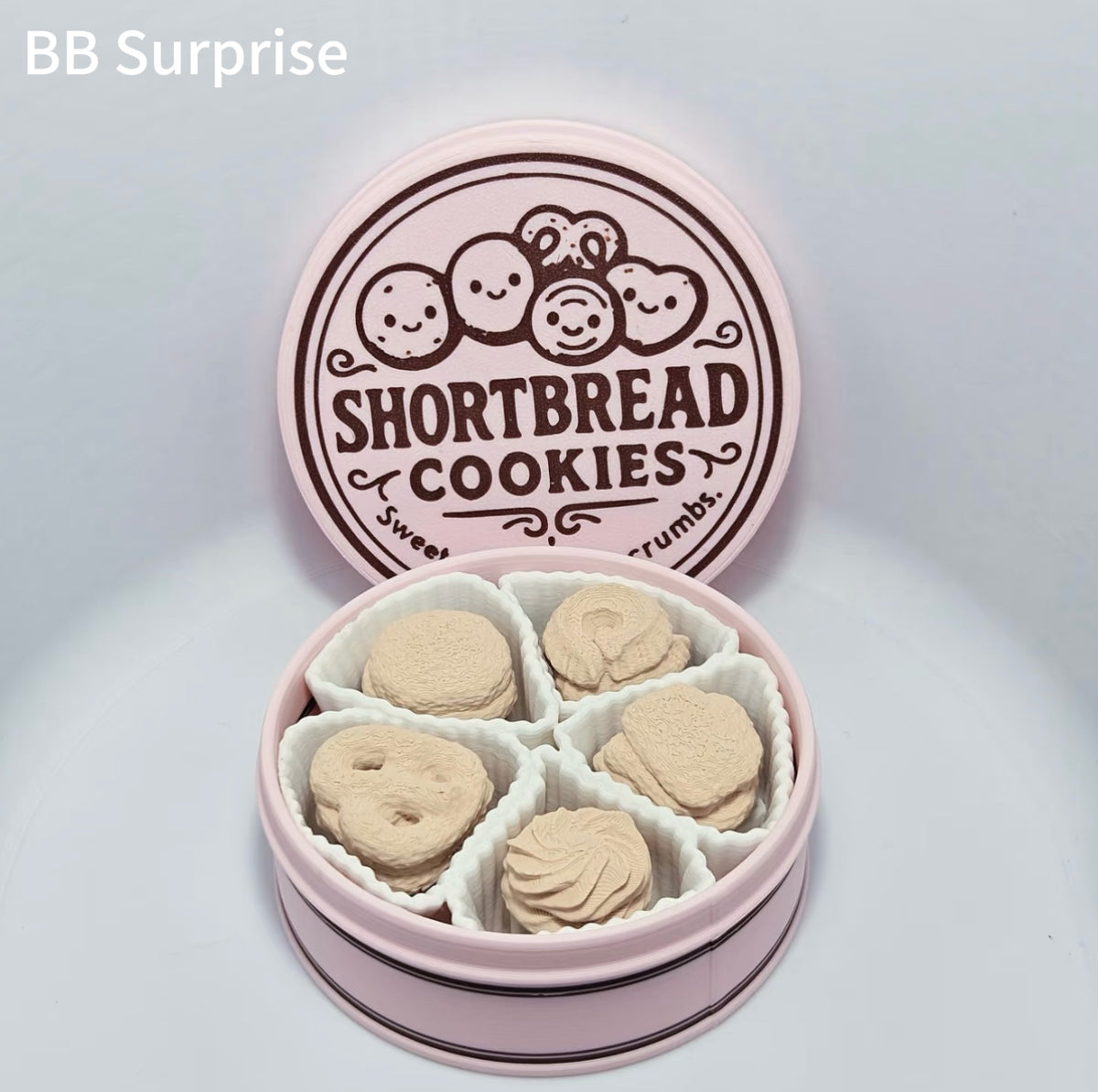 3D Printed Shortbread Cookie Fidget Toy – Satisfying Press Toy, Stress Relief Sensory Toy