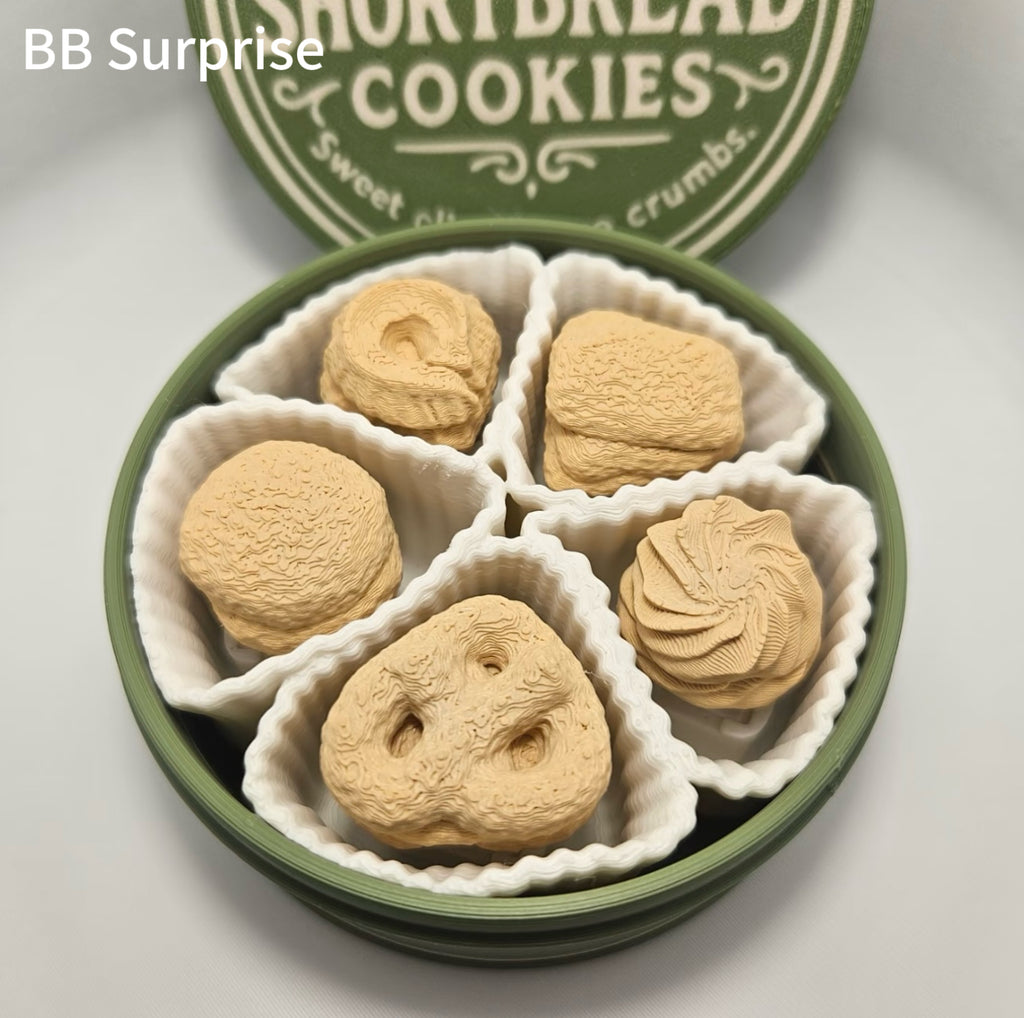 3D Printed Shortbread Cookie Fidget Toy – Satisfying Press Toy, Stress Relief Sensory Toy