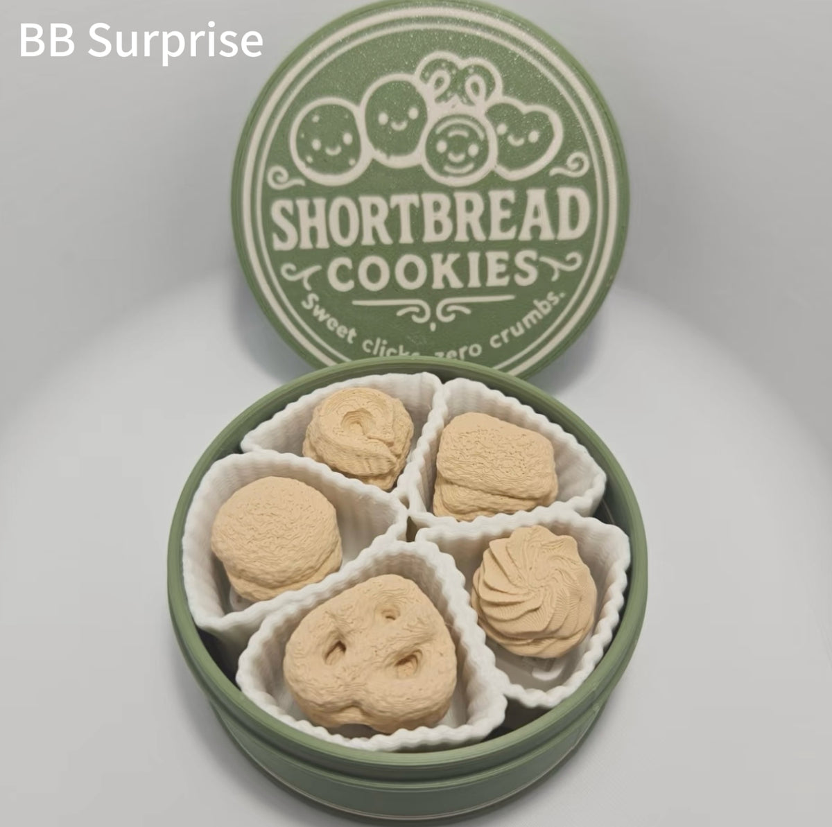 3D Printed Shortbread Cookie Fidget Toy – Satisfying Press Toy, Stress Relief Sensory Toy