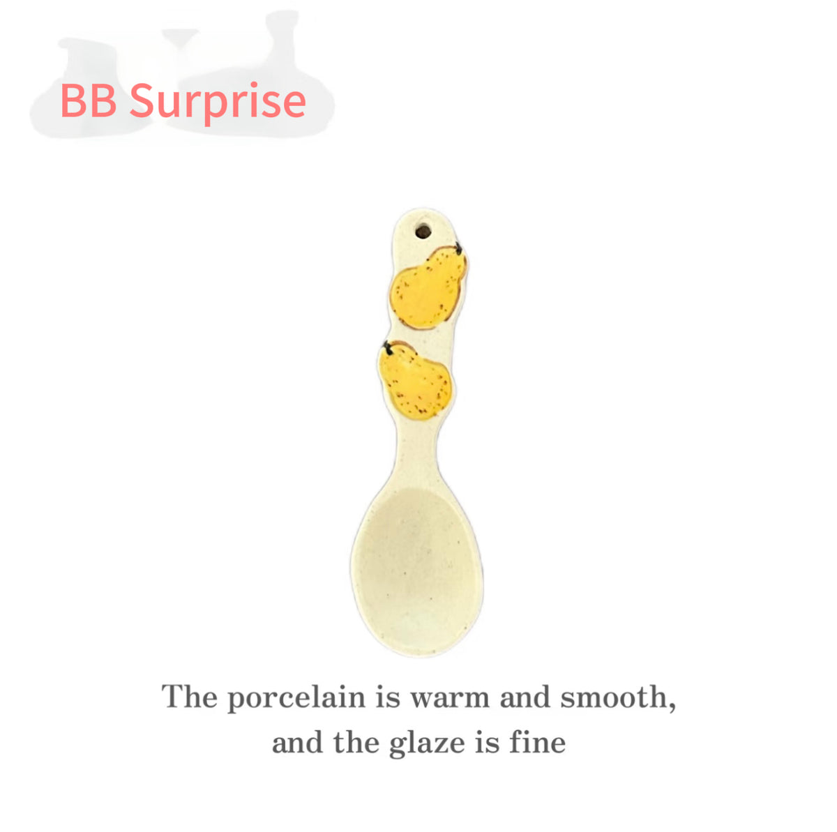 Hand Painted Ceramic Breakfast Set, Ugly Yellow Pear Under-glaze Tableware