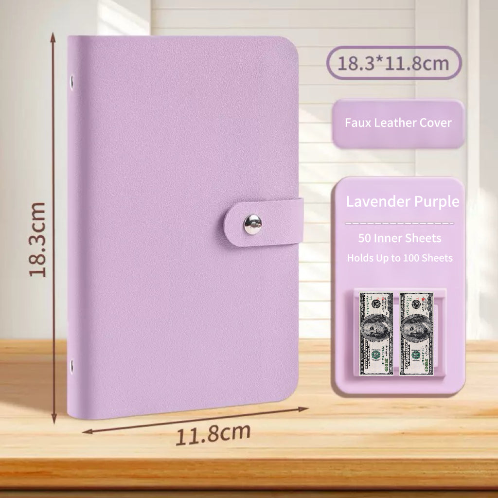 Cash Savings Binder with Pockets, Money Organizer & Budget Planner, Banknote Storage Album for Cash & Currency Collection