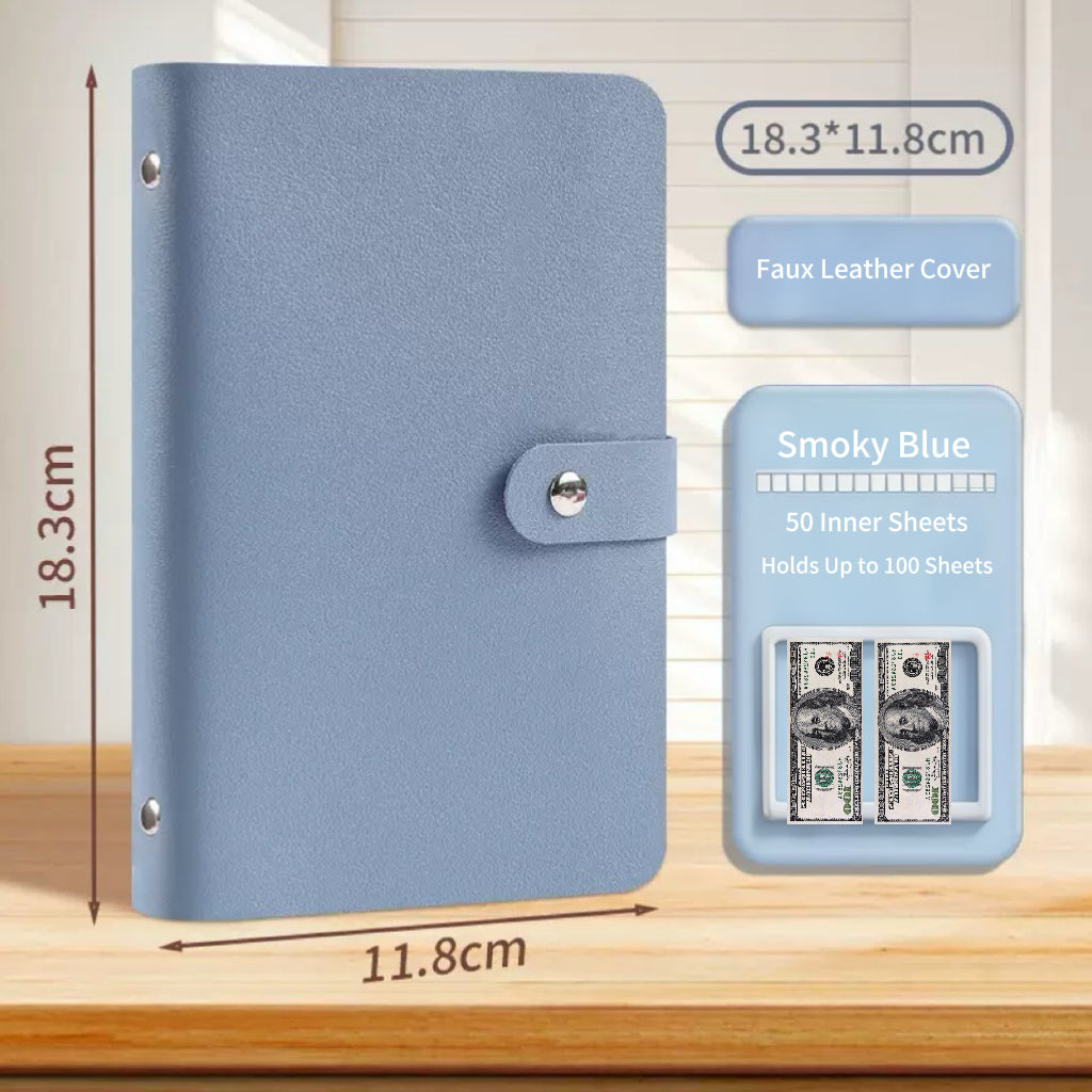 Cash Savings Binder with Pockets, Money Organizer & Budget Planner, Banknote Storage Album for Cash & Currency Collection