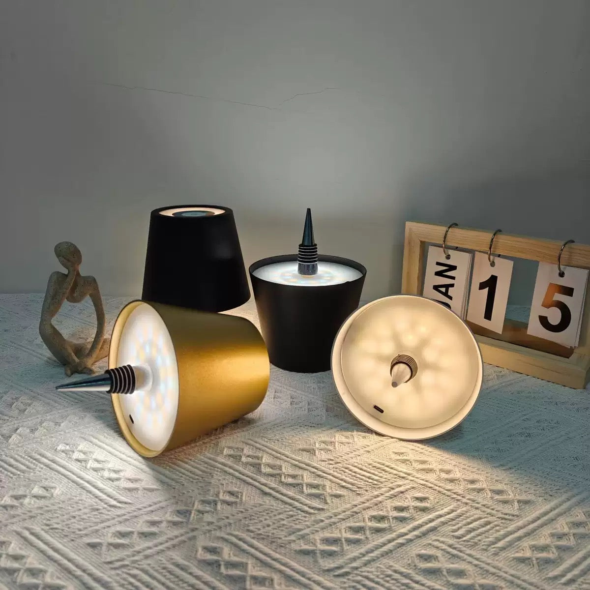 Bottle Cap LED Table Lamp - USB Rechargeable Camping Light Decor
