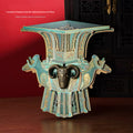 National Museum of China Four Ram Bronze Square Zun Wooden Fridge Magnet with LED Light - Creative Gift Decor