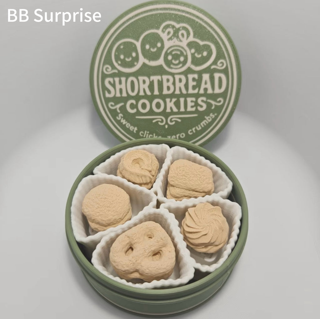 3D Printed Shortbread Cookie Fidget Toy – Satisfying Press Toy, Stress Relief Sensory Toy