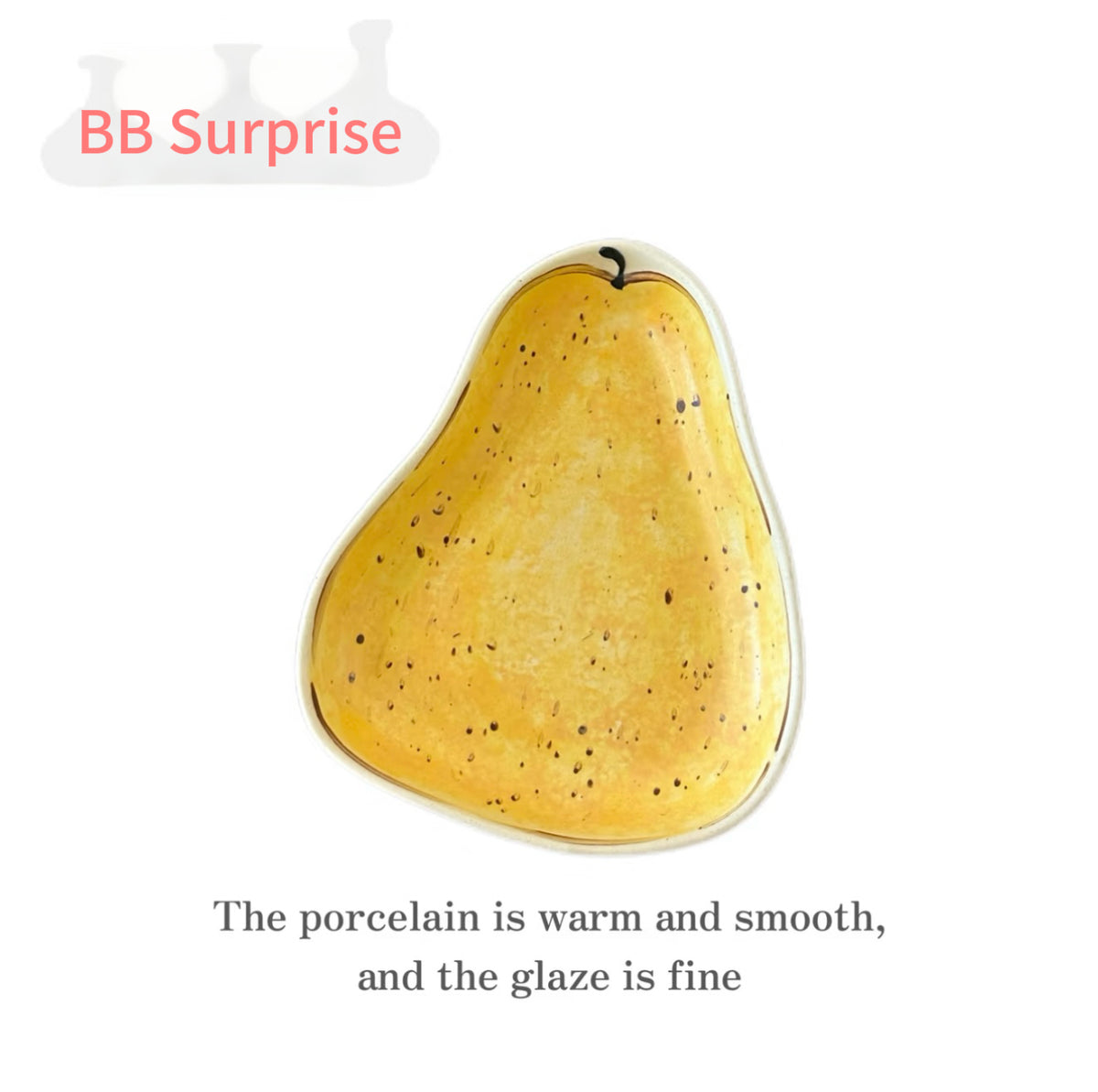 Hand Painted Ceramic Breakfast Set, Ugly Yellow Pear Under-glaze Tableware
