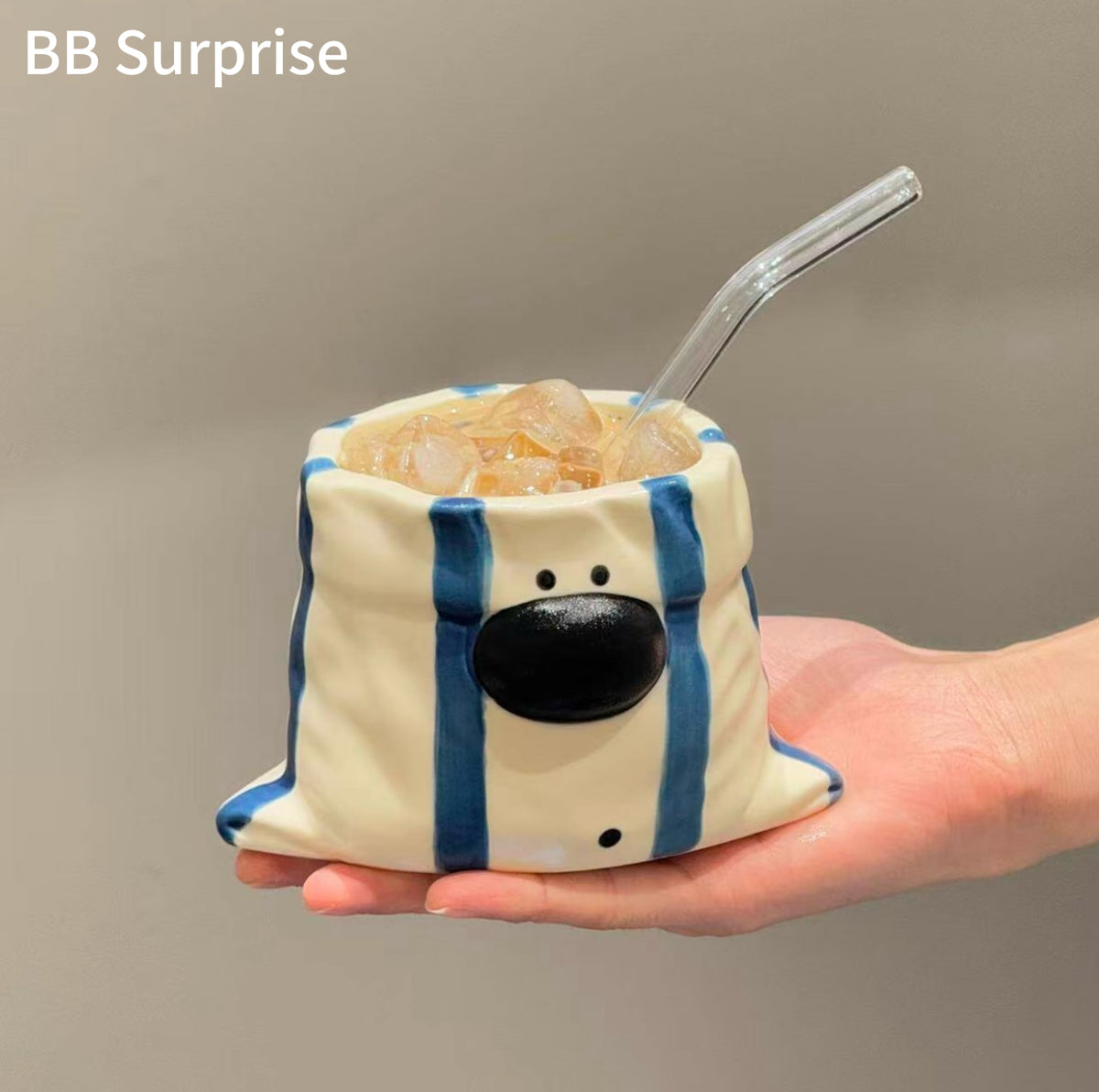 Original Canvas Bag Puppy Ceramic Mug – Cute Cartoon Water, Milk & Coffee Cup, Adorable Desktop Drinkware