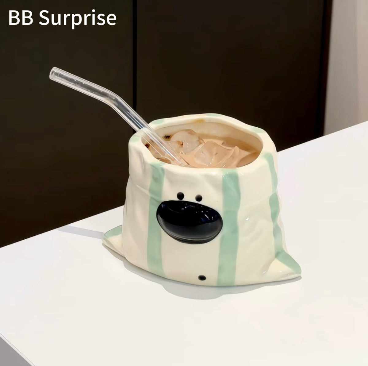 Original Canvas Bag Puppy Ceramic Mug – Cute Cartoon Water, Milk & Coffee Cup, Adorable Desktop Drinkware