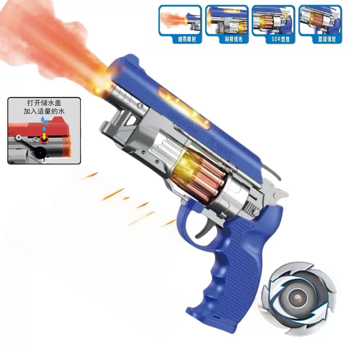 Stress Relief Mist Spray Light & Sound Toy Blaster