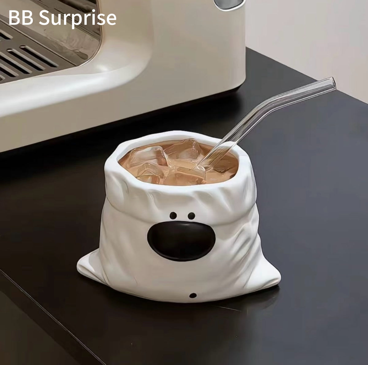 Original Canvas Bag Puppy Ceramic Mug – Cute Cartoon Water, Milk & Coffee Cup, Adorable Desktop Drinkware
