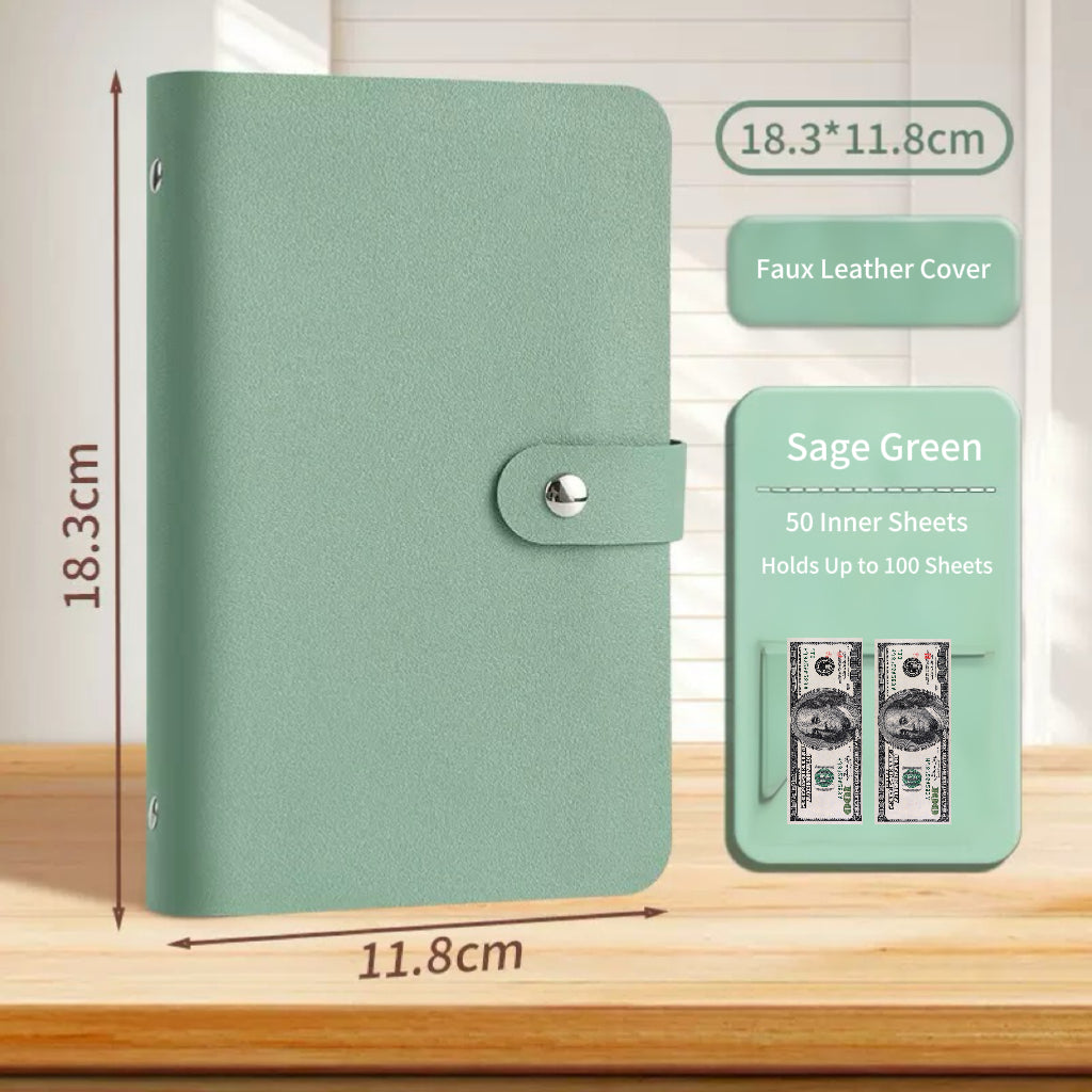 Cash Savings Binder with Pockets, Money Organizer & Budget Planner, Banknote Storage Album for Cash & Currency Collection