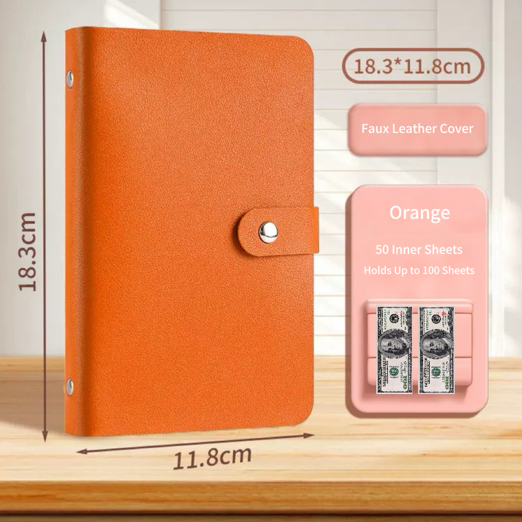 Cash Savings Binder with Pockets, Money Organizer & Budget Planner, Banknote Storage Album for Cash & Currency Collection