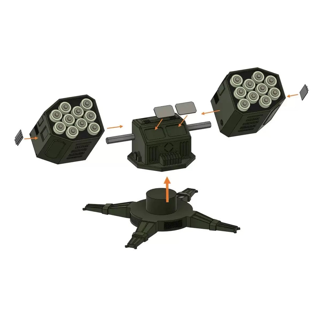 Battle Mech Battery Storage Box – AA, AAA & 18650 Battery Organizer, Cool Desktop Decor & Portable Case
