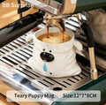 Cute 3D Dog Ceramic Mug with Fun Nose Detail, Aesthetic Coffee Cup