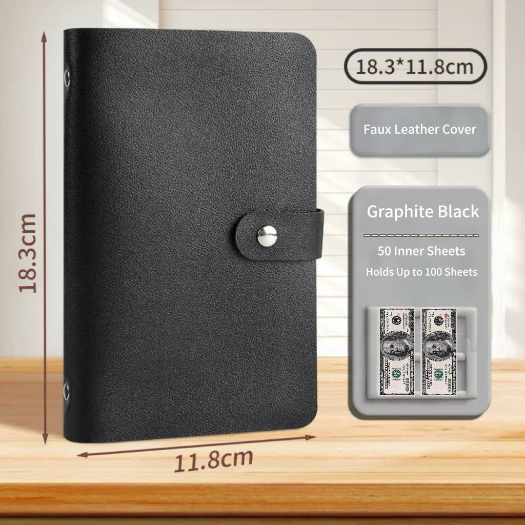 Cash Savings Binder with Pockets, Money Organizer & Budget Planner, Banknote Storage Album for Cash & Currency Collection