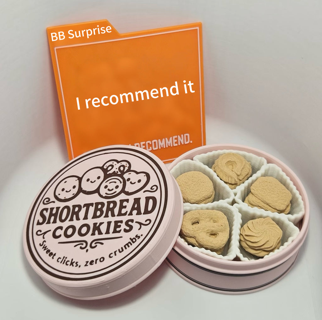 3D Printed Shortbread Cookie Fidget Toy – Satisfying Press Toy, Stress Relief Sensory Toy