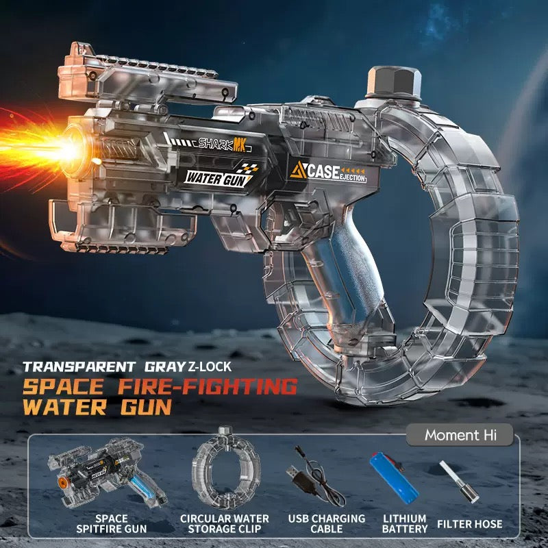 Space Power Ring Electric Water Blaster – LED Light, Automatic Spray, Rapid Fire & High Capacity