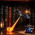3D Printed Dragon Bookshelf Nook Light – Fantasy Dragon Book Nook Lamp & Shelf Decor
