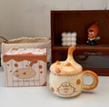 Cute 3D Cat Tail Ceramic Mug with Lid – 350ml