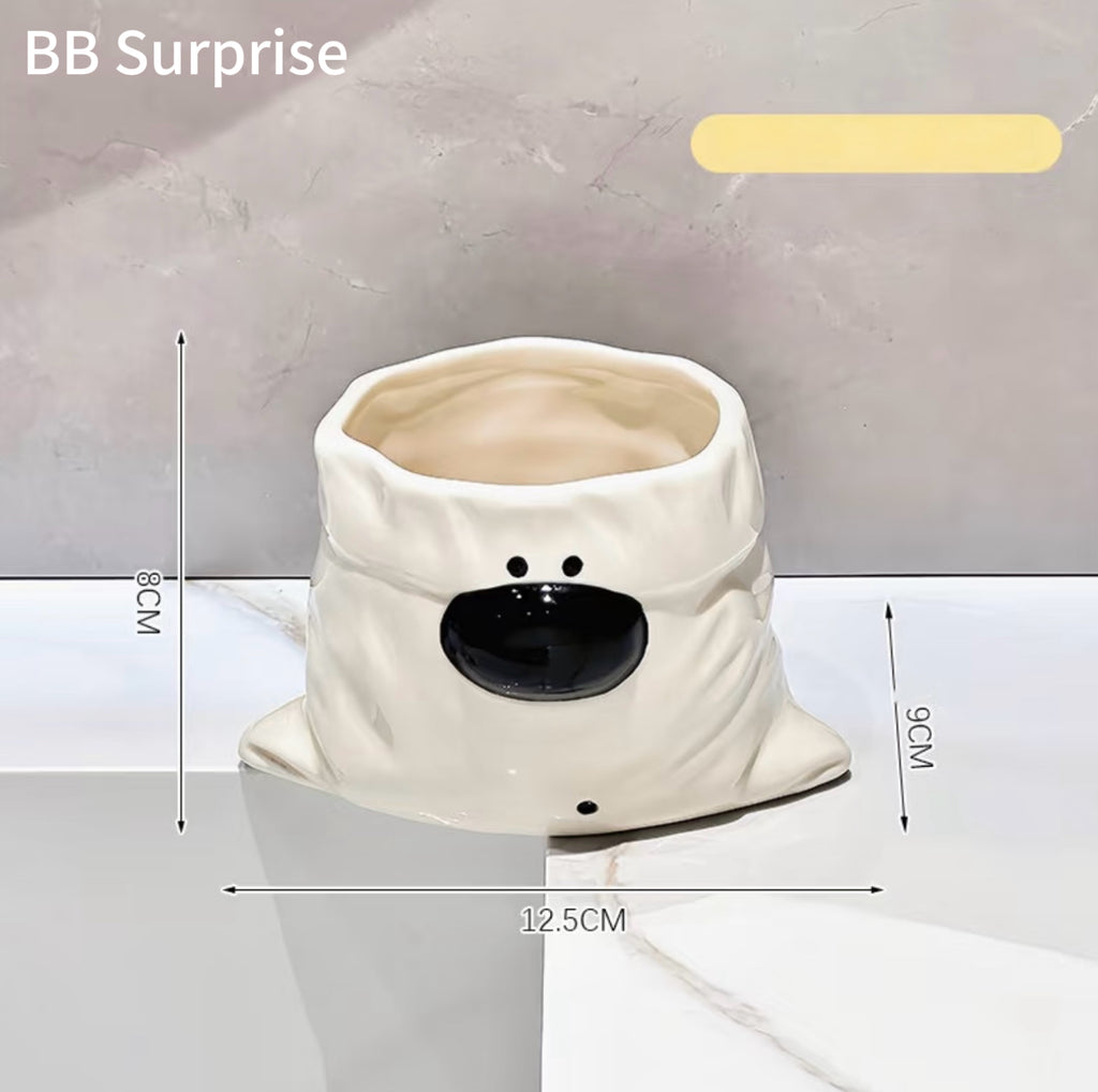 Original Canvas Bag Puppy Ceramic Mug – Cute Cartoon Water, Milk & Coffee Cup, Adorable Desktop Drinkware