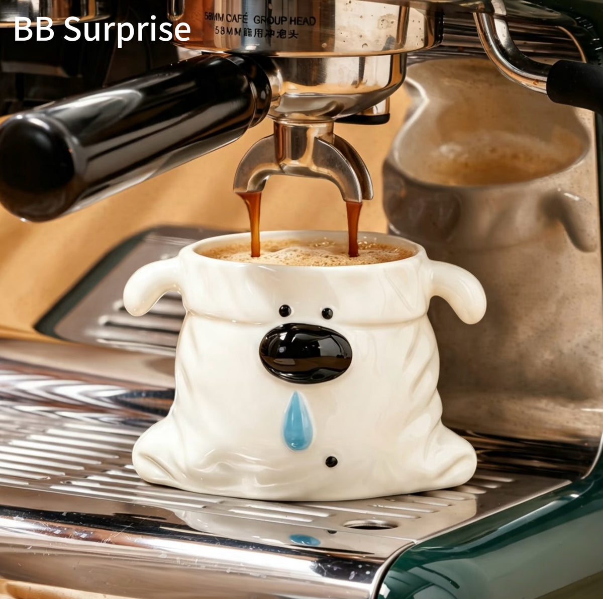 Cute 3D Dog Ceramic Mug with Fun Nose Detail, Aesthetic Coffee Cup
