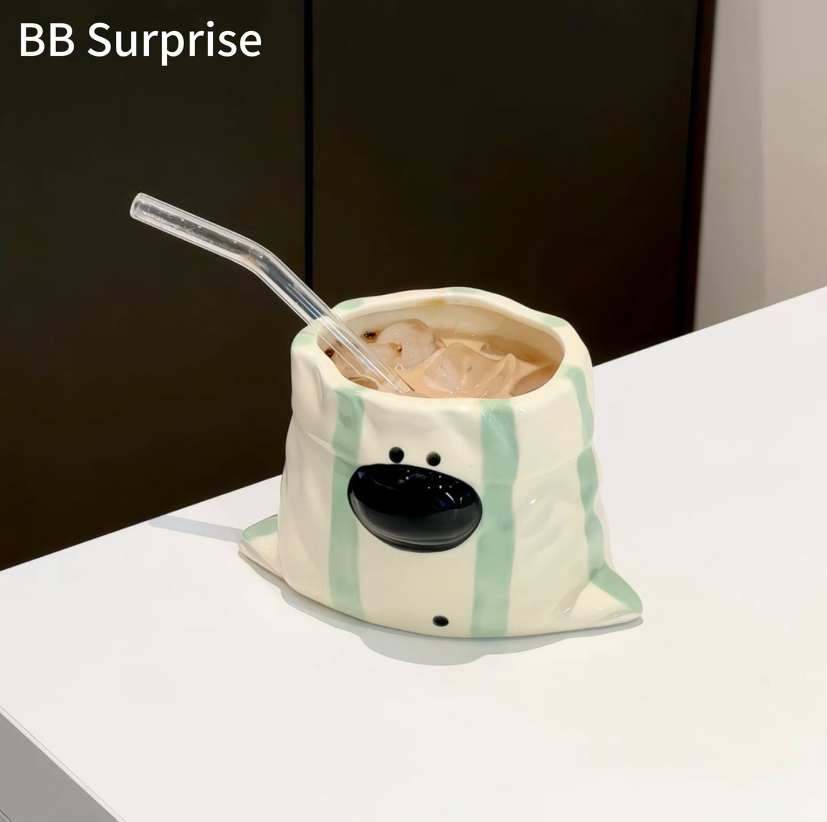 Original Canvas Bag Puppy Ceramic Mug – Cute Cartoon Water, Milk & Coffee Cup, Adorable Desktop Drinkware