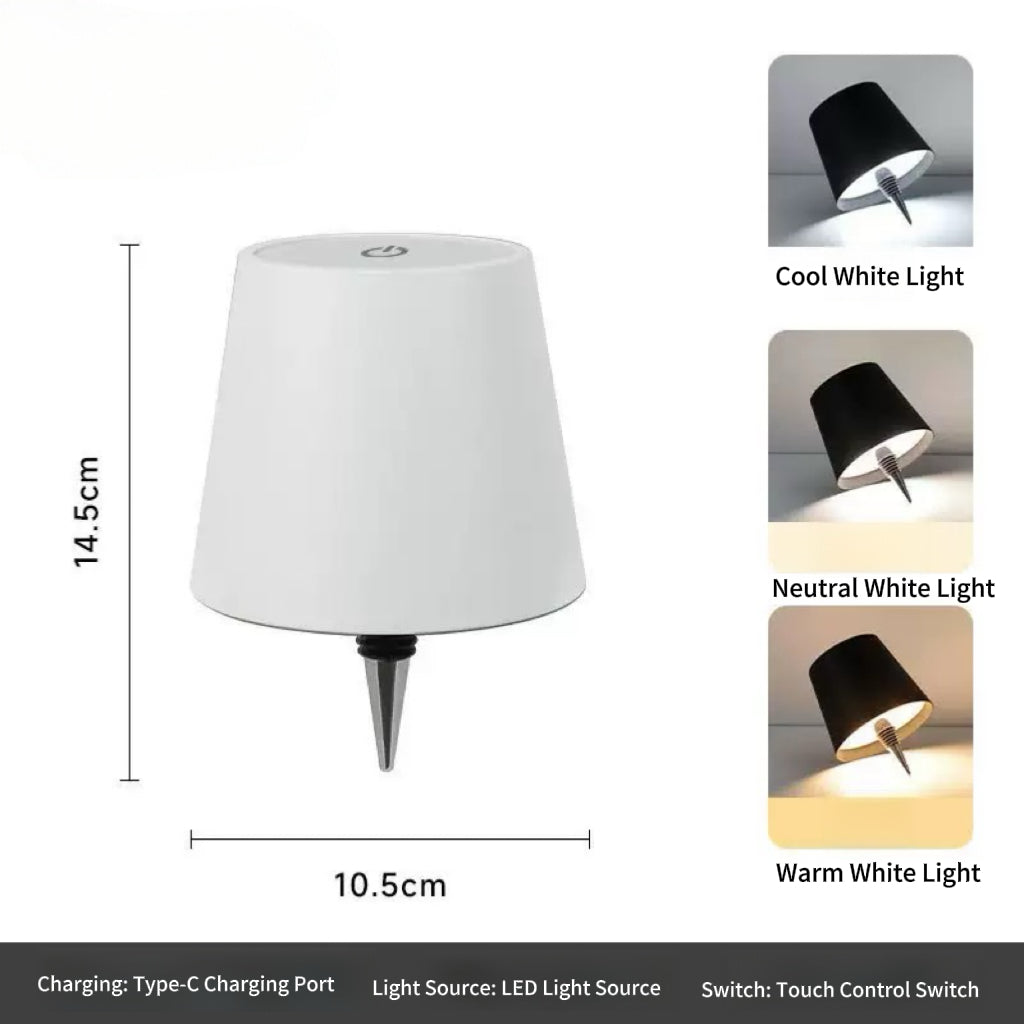 Bottle Cap LED Table Lamp - USB Rechargeable Camping Light Decor