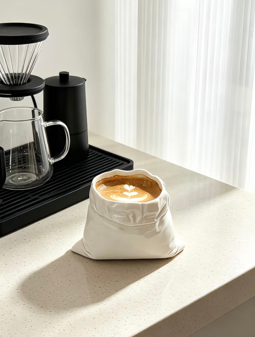 450ml Lucky Bag Ceramic Mug – Minimalist Coffee & Latte Cup, Handhand Milk Mug with Underglaze Finish