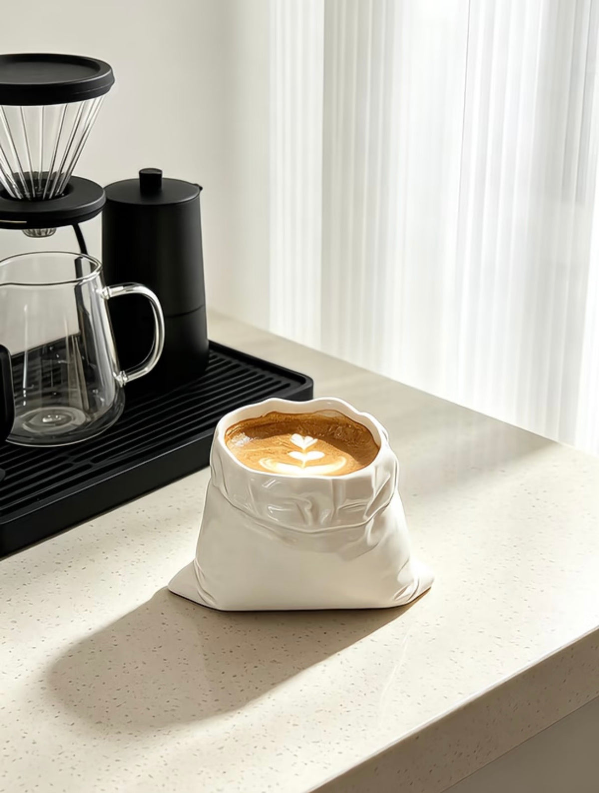 450ml Lucky Bag Ceramic Mug – Minimalist Coffee & Latte Cup, Handhand Milk Mug with Underglaze Finish