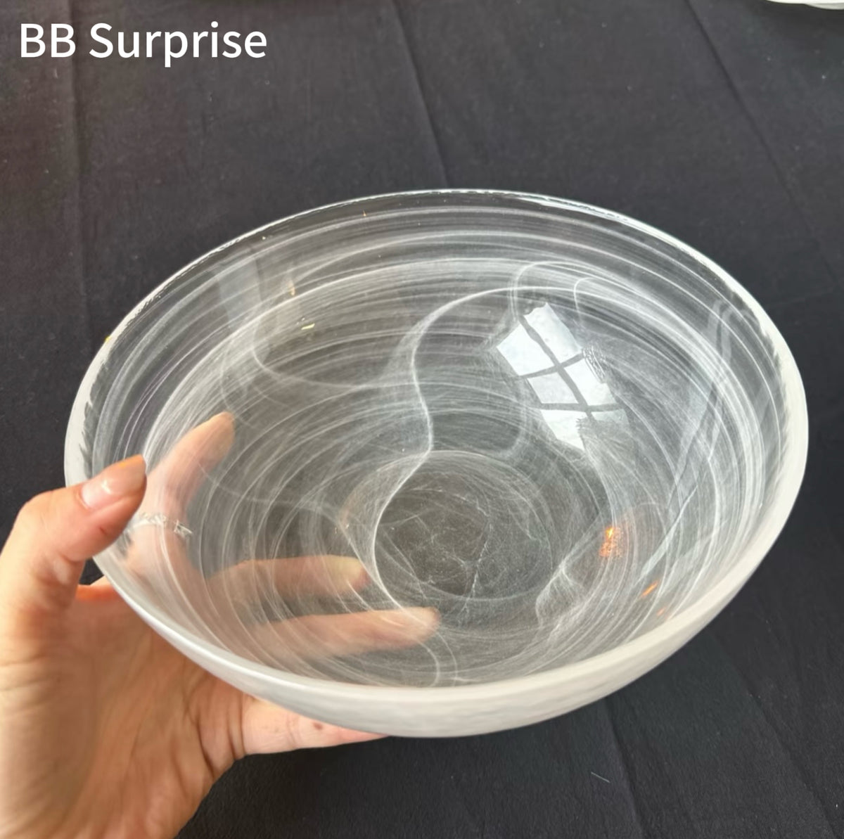 Cloud‑Patterned Aesthetic Glass Salad Bowl, Creative Minimalist Fruit Bowl, Home Coffee Table Snack Plate for Living Room