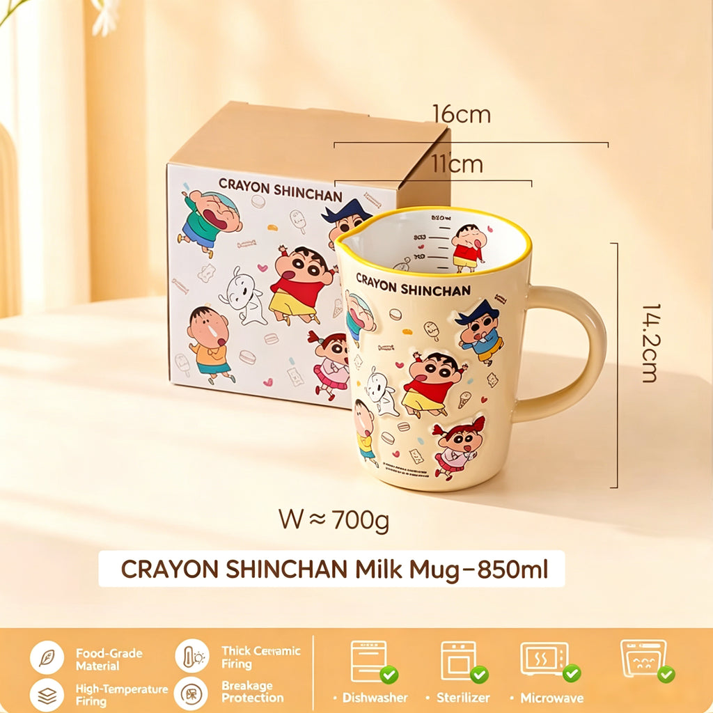 Crayon Shin-chan Cartoon Ceramic Mug | 450ml & 850ml Sizes | Gift Box Included