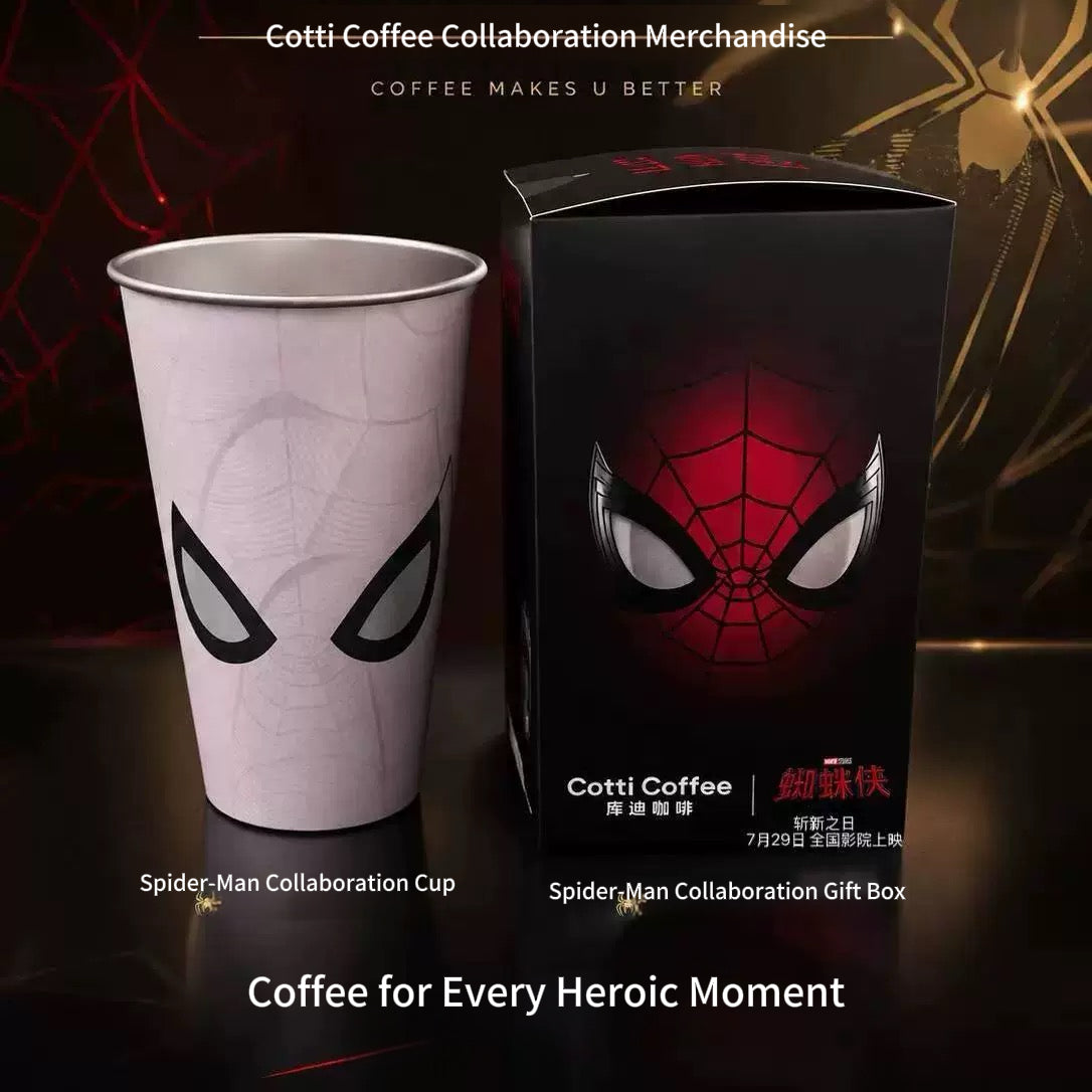 Viral Spider-Man × Cotti Coffee “Brand New Day” Color-Changing Cold Cup – Fan Collectible, Gradient Cup, Gift for Friends