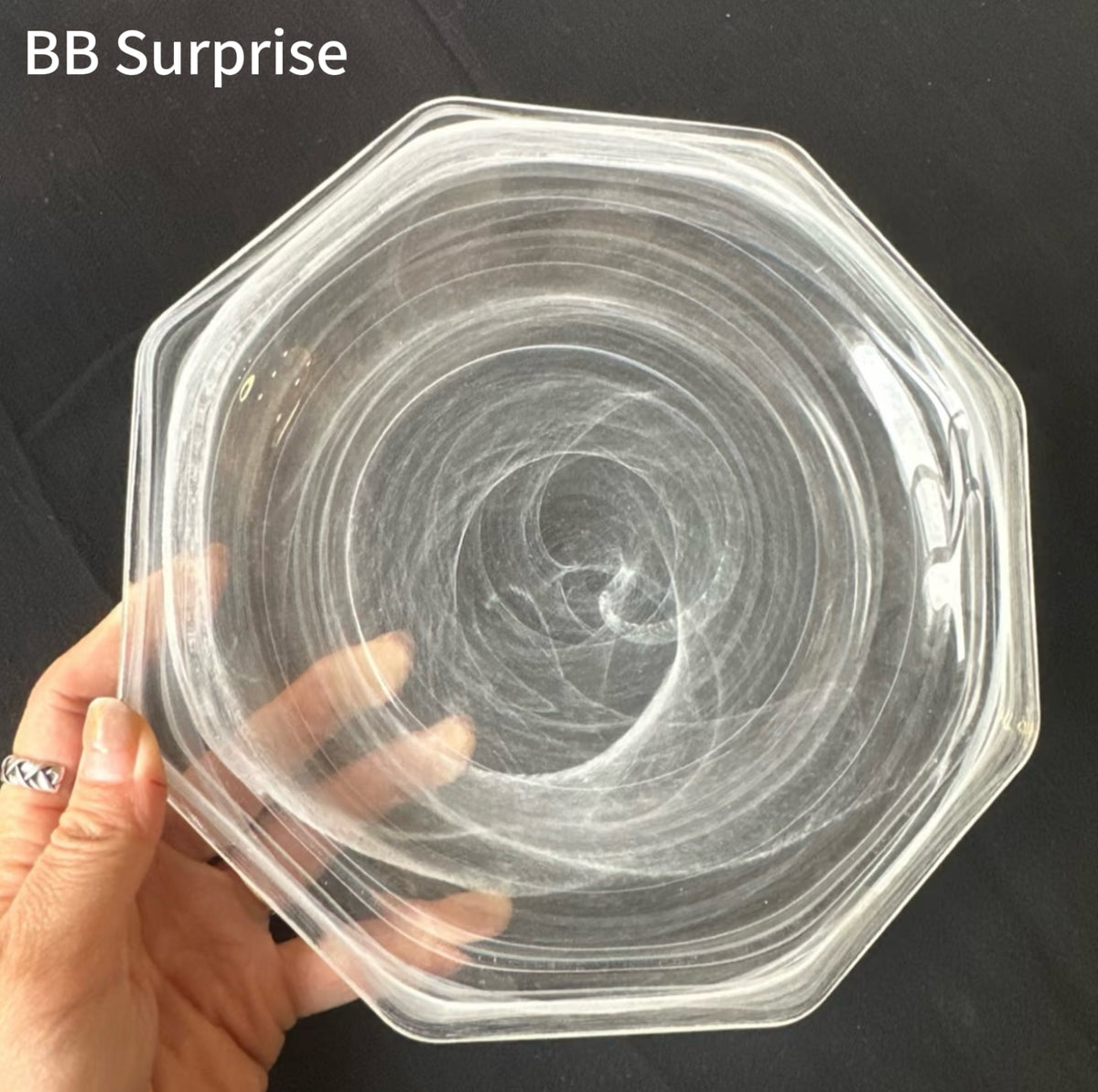Cloud‑Patterned Aesthetic Glass Salad Bowl, Creative Minimalist Fruit Bowl, Home Coffee Table Snack Plate for Living Room