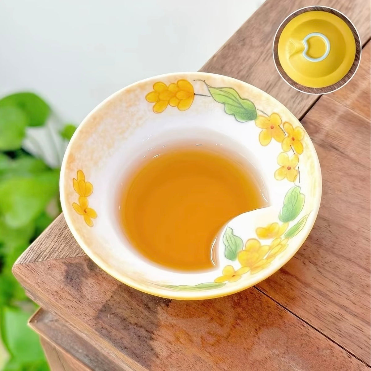 Hand Painted Moon Rabbit Ceramic Tea Mug, Osmanthus Autumn Design